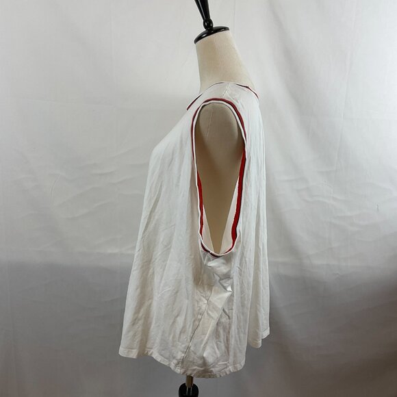 Universal Standard Top 3X White Blue Red Trim Sleeveless - Picture 5 of 11